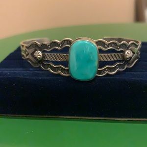 Sterling Silver Cuff Bracelet w/ Turquoise Stone